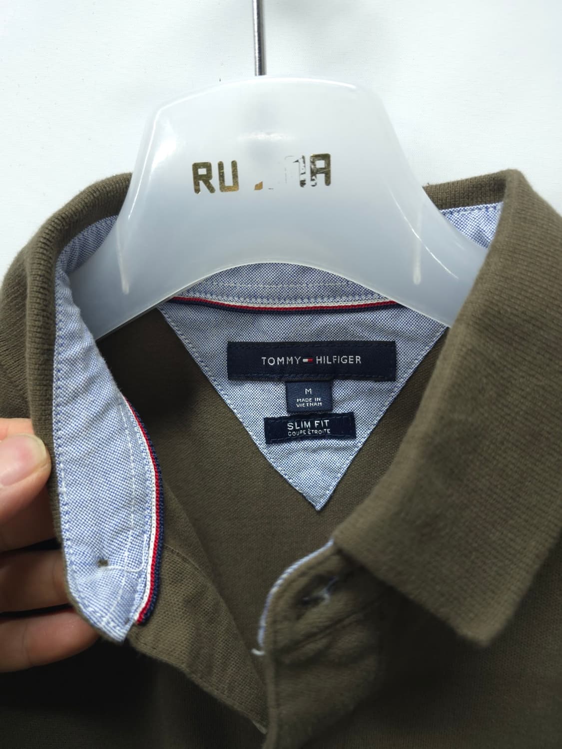 타미힐피거 슬림핏 로고 자수 카라 반팔 티셔츠 (95) 상품이미지8