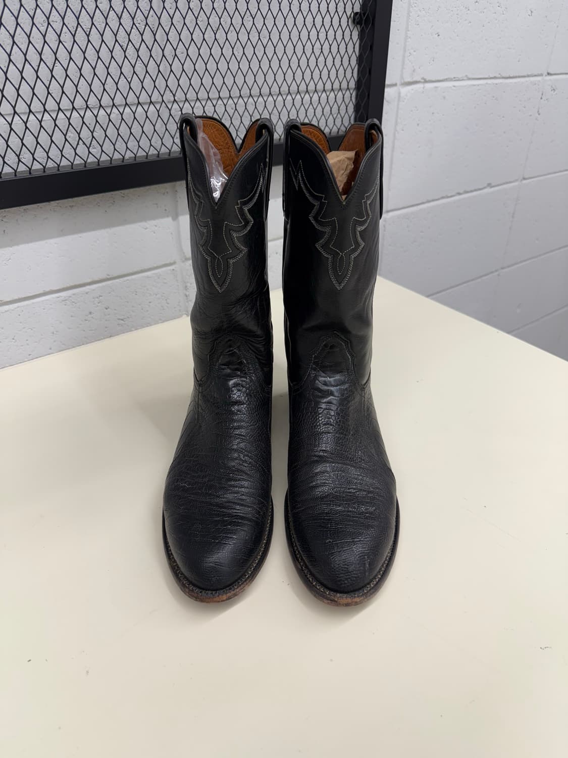 Lucchese 2000 Black Leather Roper 9.5D 상품이미지2