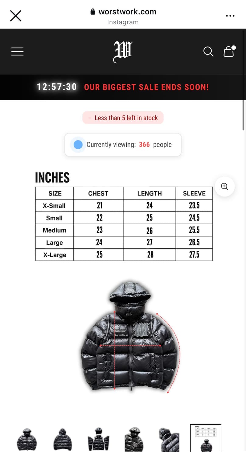 Worst work 유광 패딩 상품이미지10