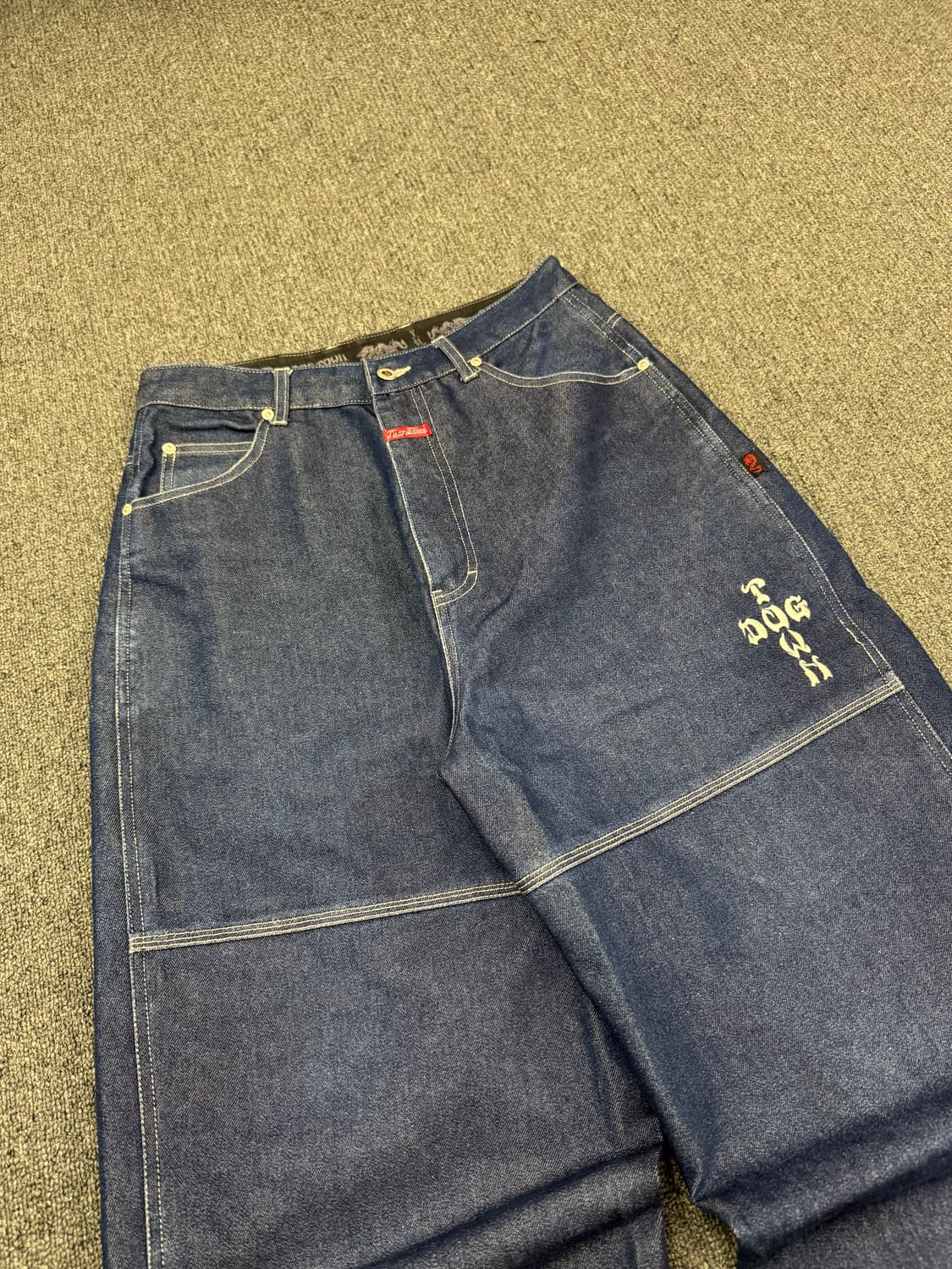 M)도그타운 빈티지 포켓 오리엔탈 자수 인디고 힙합 데님팬츠 상품이미지2