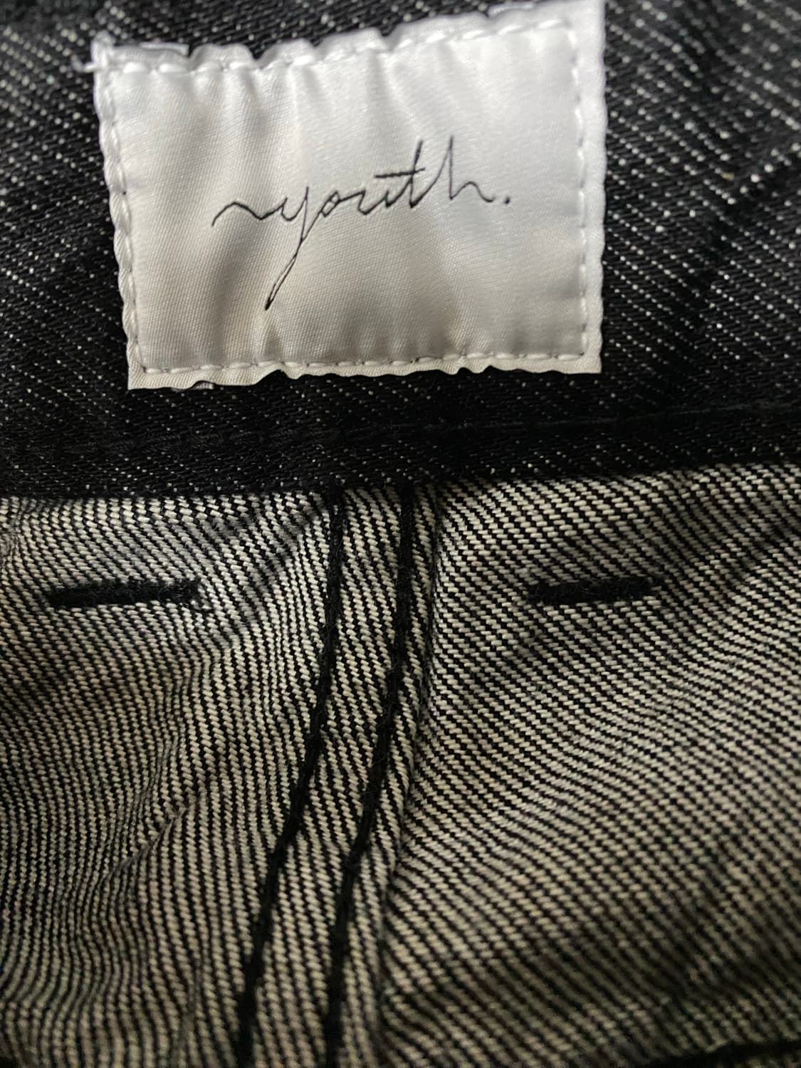 유스 와이드데님 워시드블랙 s 숏 상품이미지4