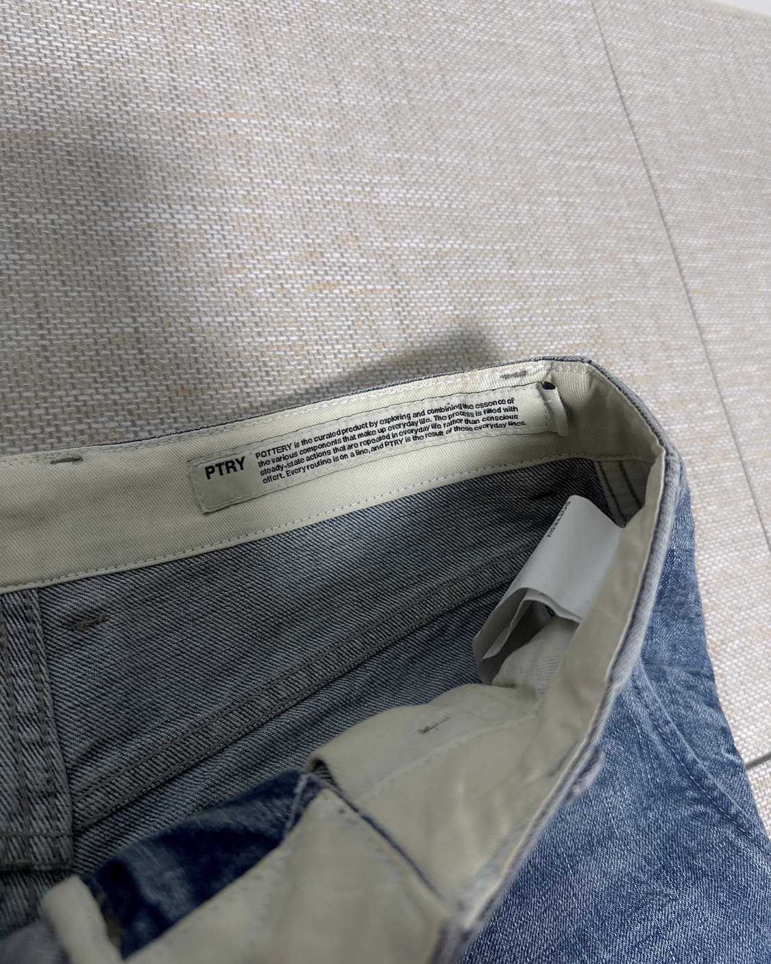 포터리 원워시드 와이드 데님 블루 그레이 1 상품이미지2