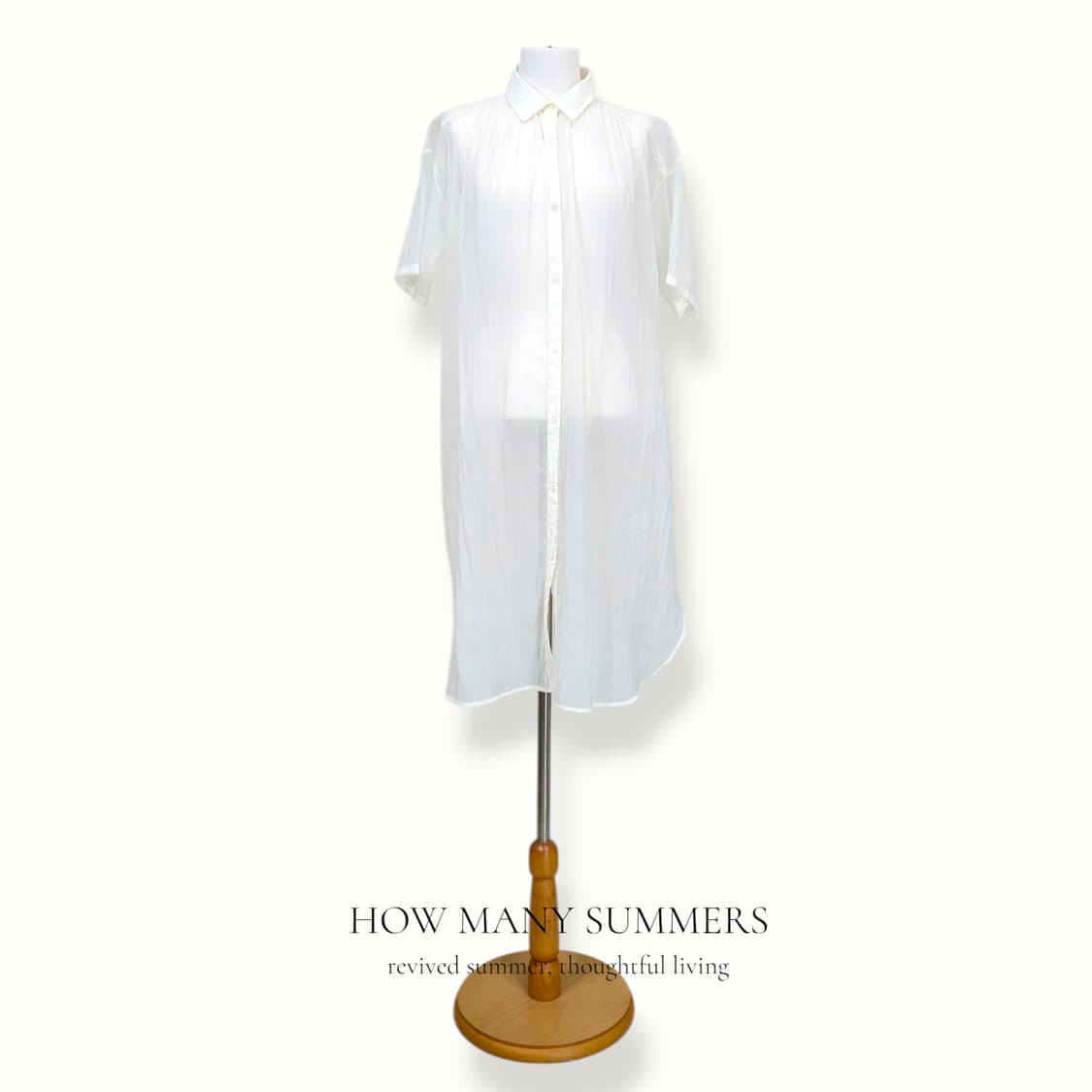 GU 시어 셔츠 미니 원피스 M 화이트 시스루 나일론 커버업 상품이미지1
