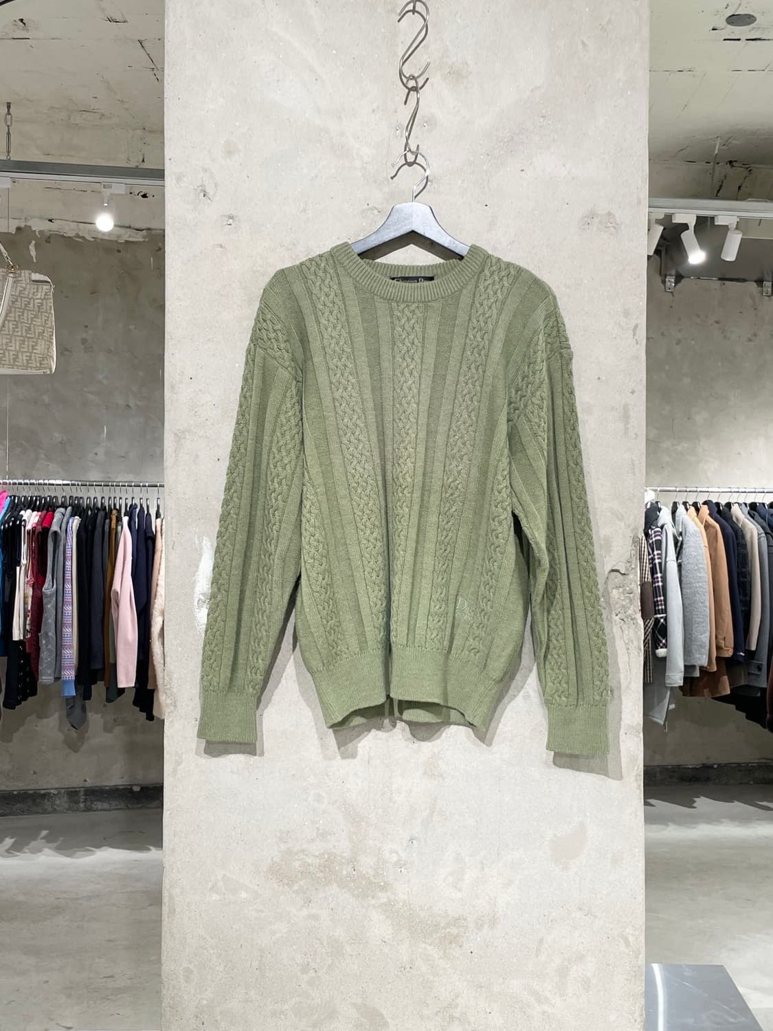 크리스찬 디올 스포츠 라이트 그린 케이블 니트 상품이미지1