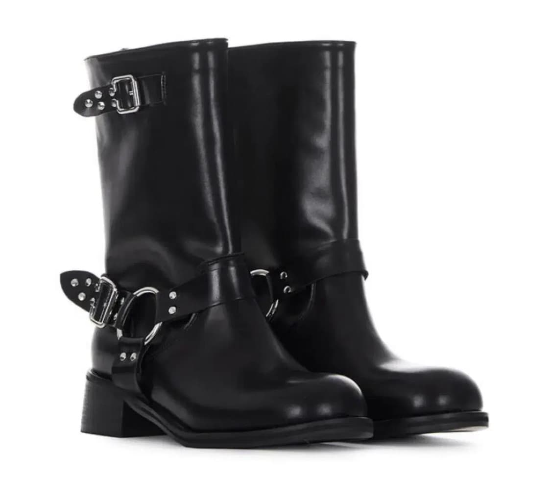 새상품 / 버클 미들부츠 바이커부츠 상품이미지1