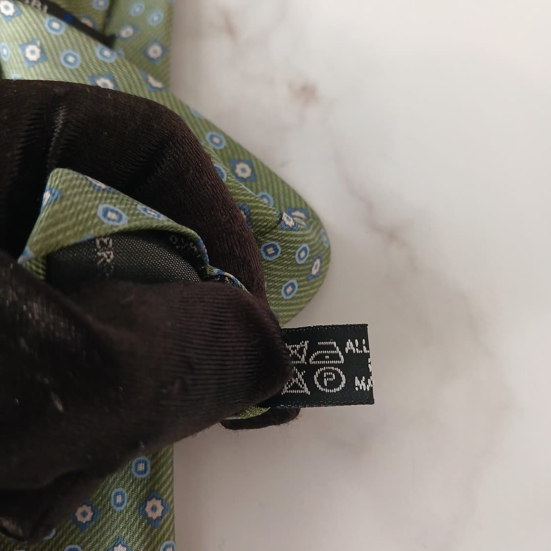 세루티 실크 그린 지오메트릭 패턴 넥타이 9.1cm A+등급 A19195 상품이미지7