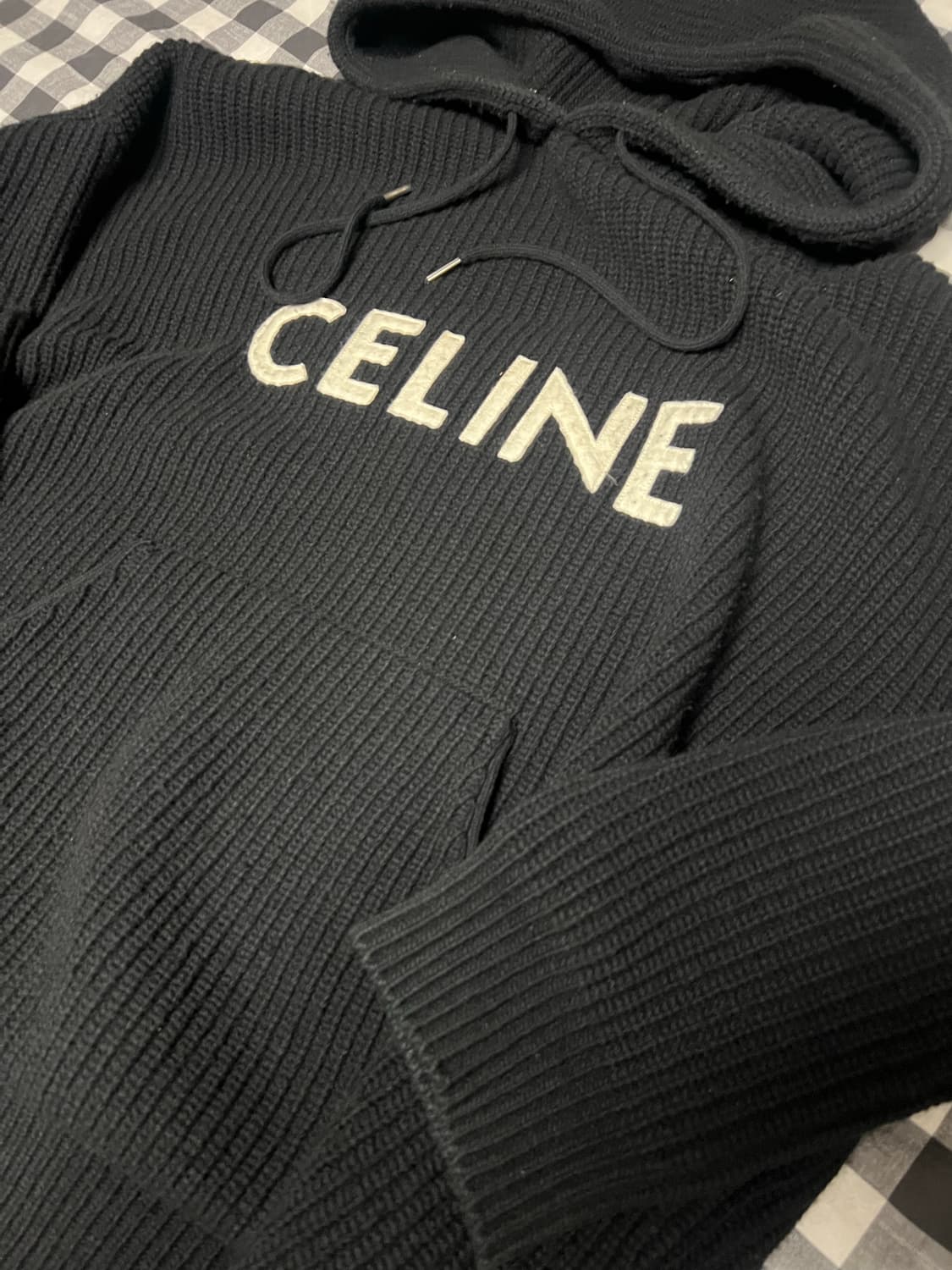 (정품) 셀린느 리브드 울 후드 스웨터 xs(100-105) 상품이미지4
