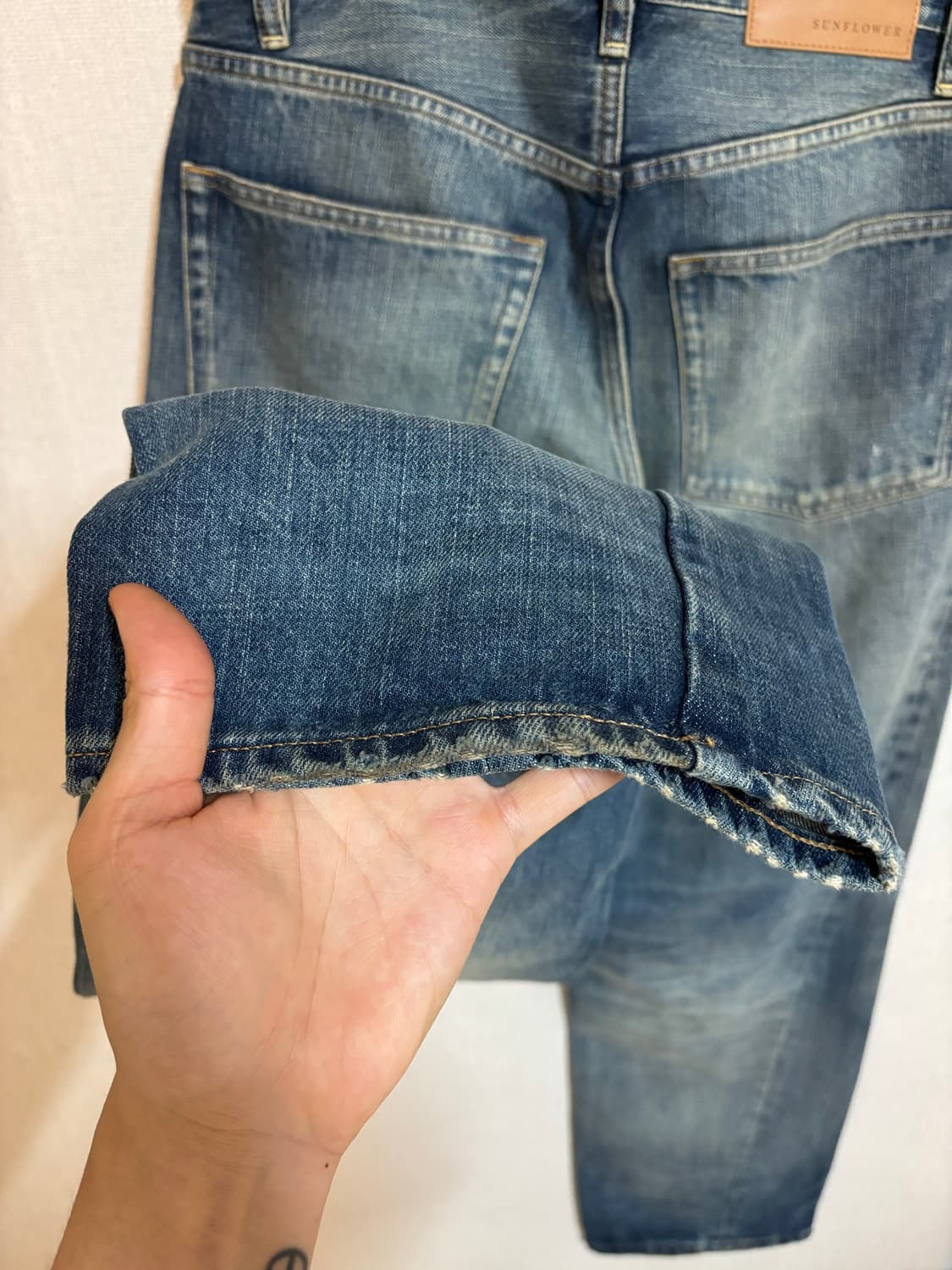 선플라워 와이드 트위스트 데님 Well Worn 상품이미지8