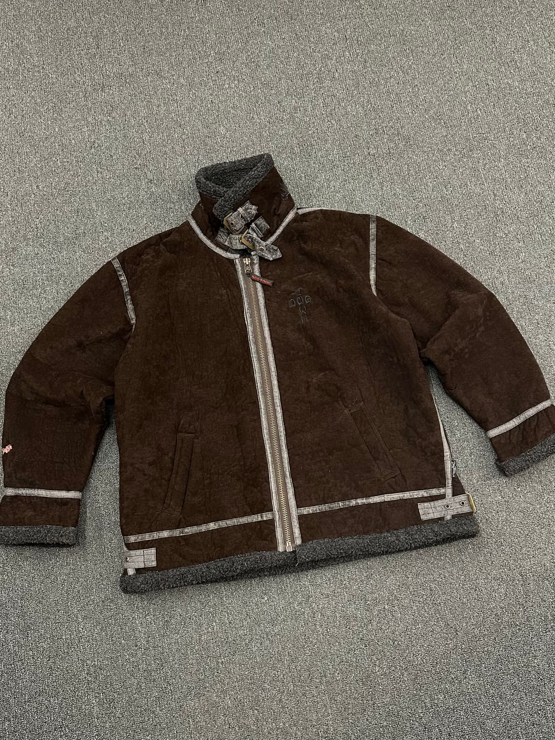 XL)도그타운 빈티지 스웨이드 브라운 무스탕 상품이미지4