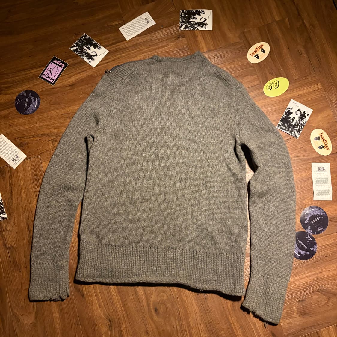 Armani exchange 넥 사이드 집업 니트 울 그레이 상품이미지5