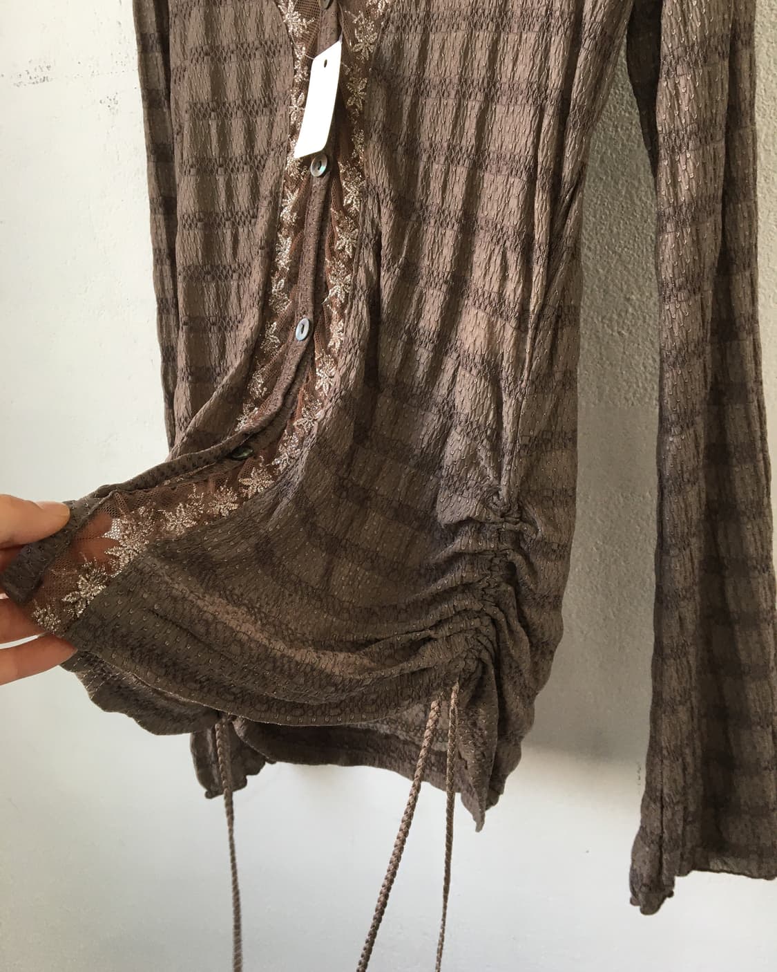 Lace trimming knit pattern cardigan 상품이미지4