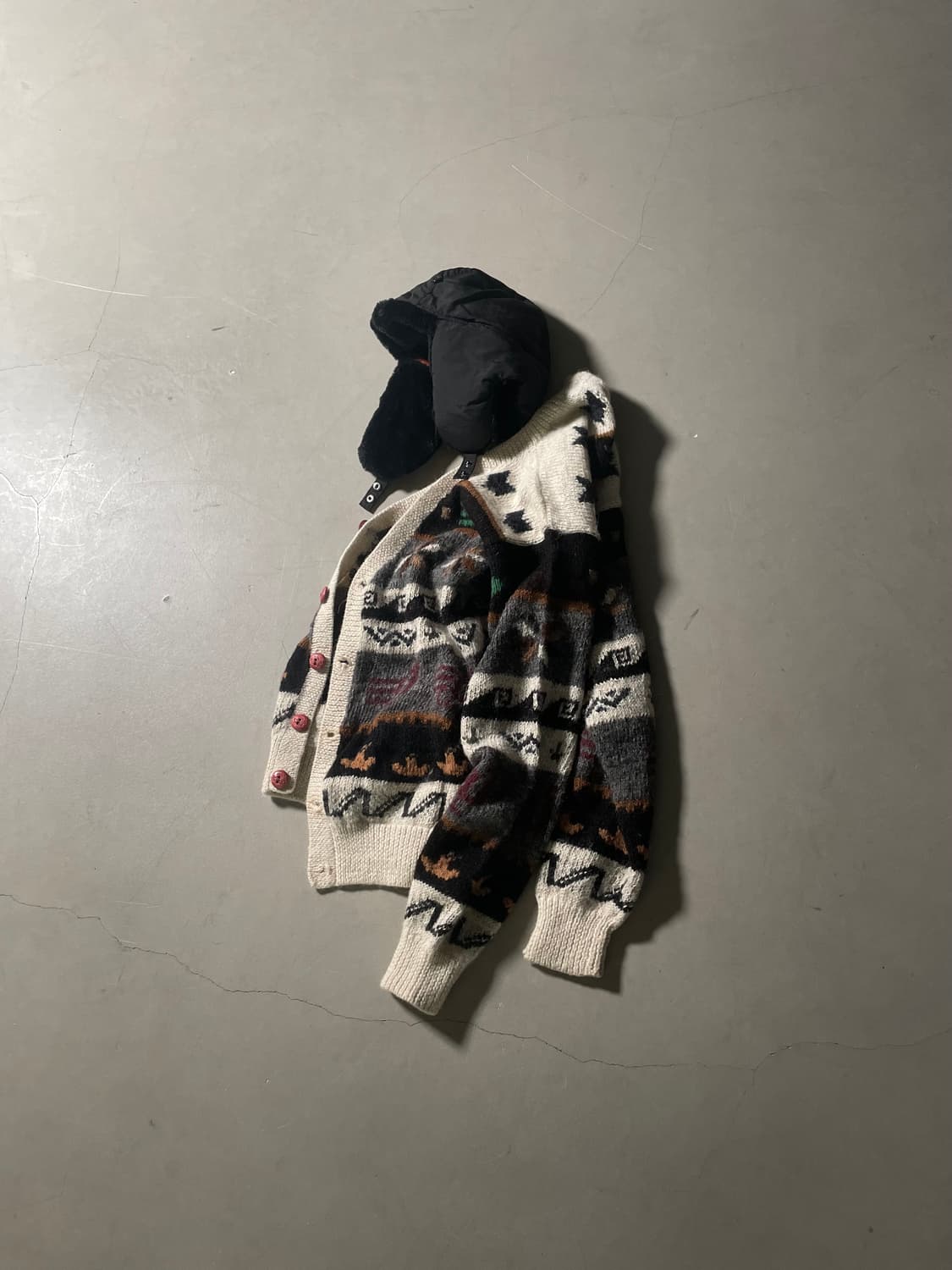 80‘s vintage  Alpaca hand  Knit Cardigan 상품이미지1