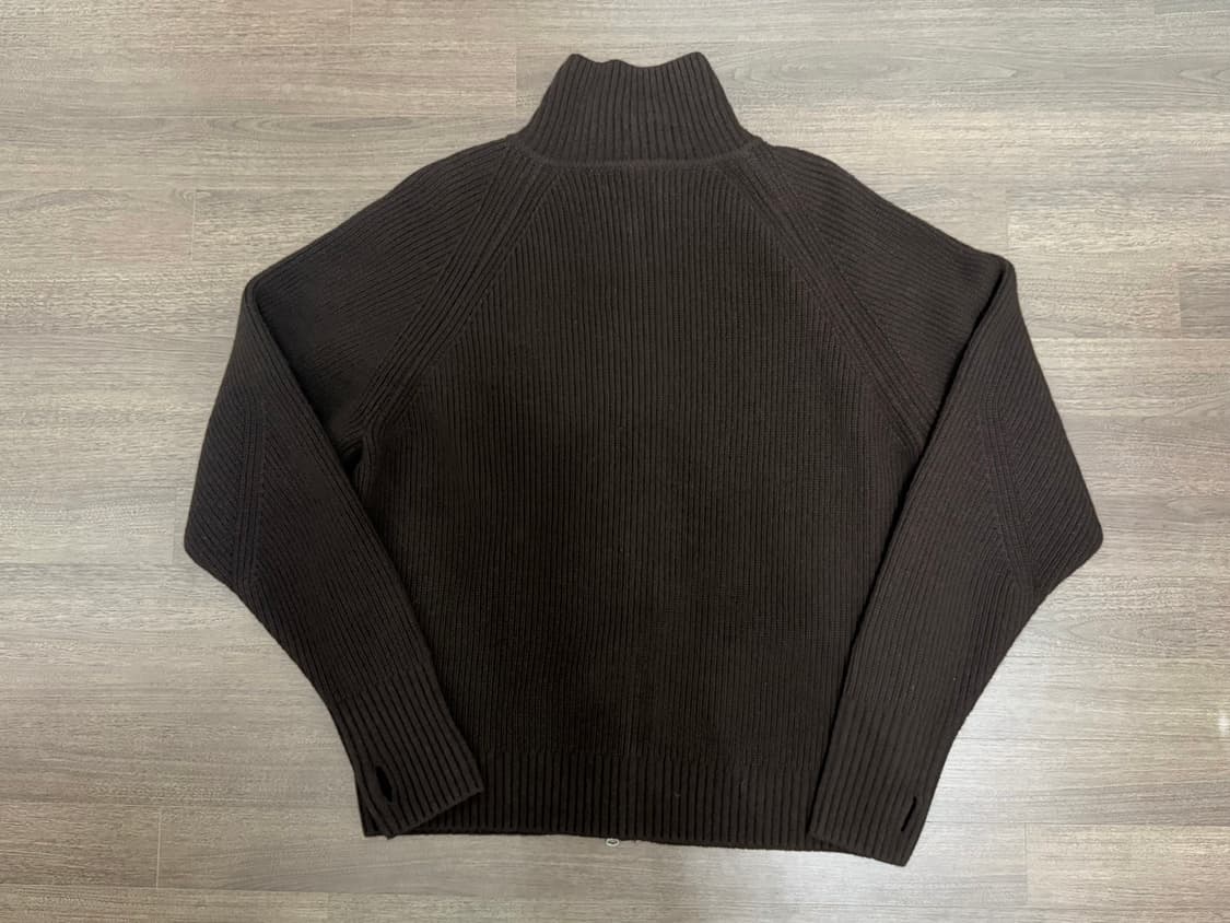 [L]토니웩 슈퍼파인 메리노울 플라켓 집업 니트 브라운 상품이미지5