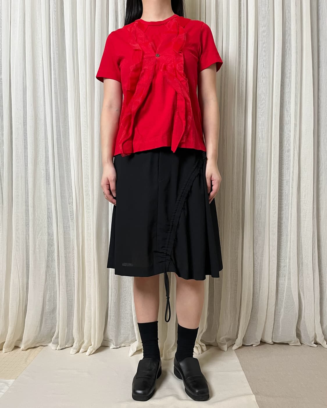 90s 꼼데가르송 레이스 글리터 티셔츠 comme des garcons 상품이미지8