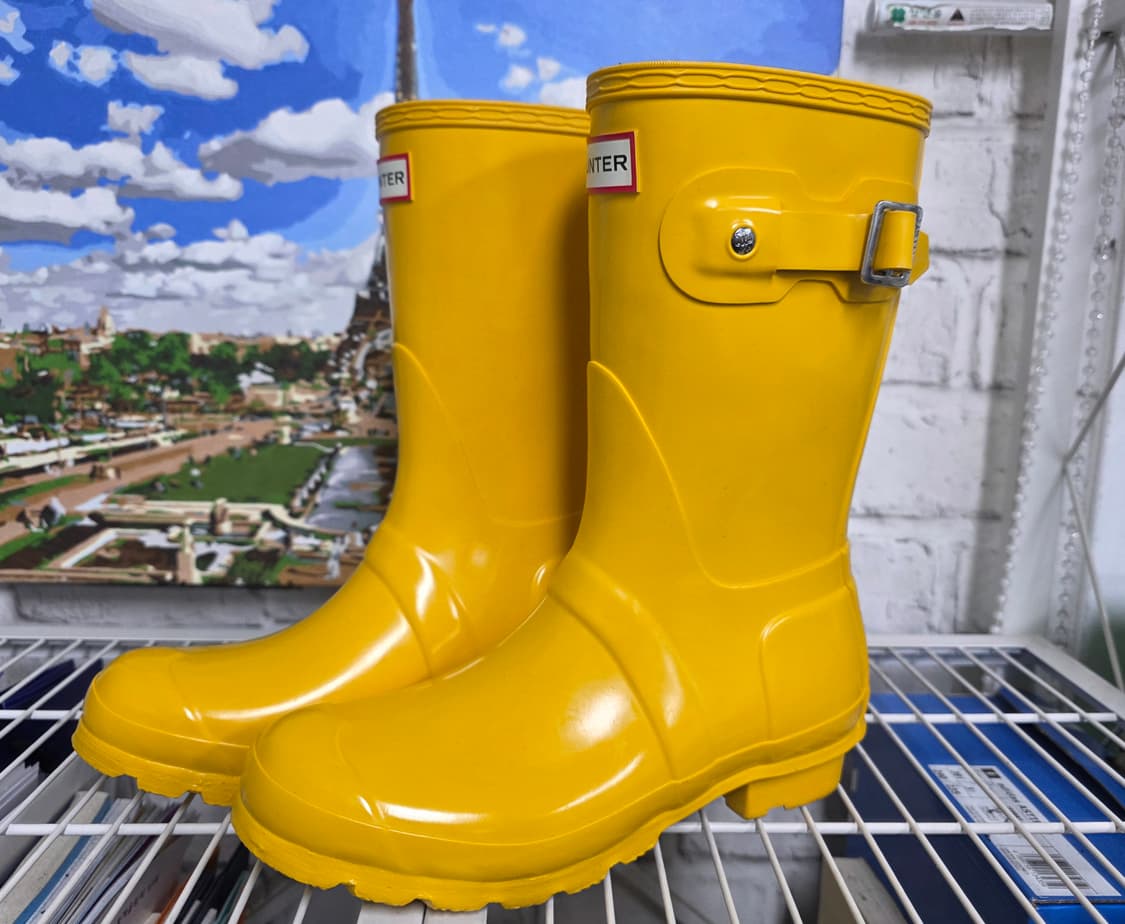 헌터 숏 여성 레인부츠 230~235 옐로우 숏글로스 LB70 상품이미지1