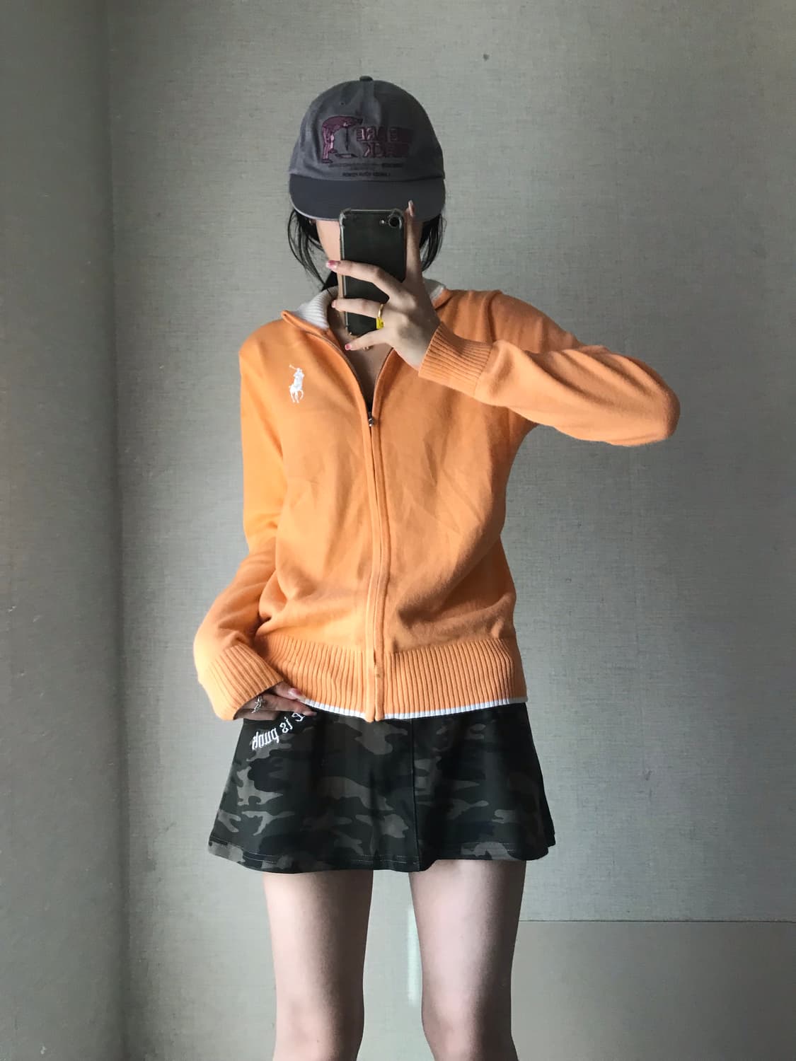 폴로 오렌지 빅포니 니트집업 상품이미지1