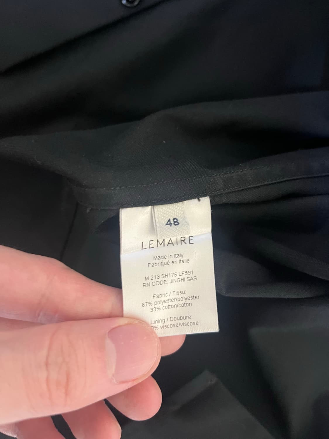 [48] 21FW 르메르 오피서 셔츠 블랙 상품이미지4