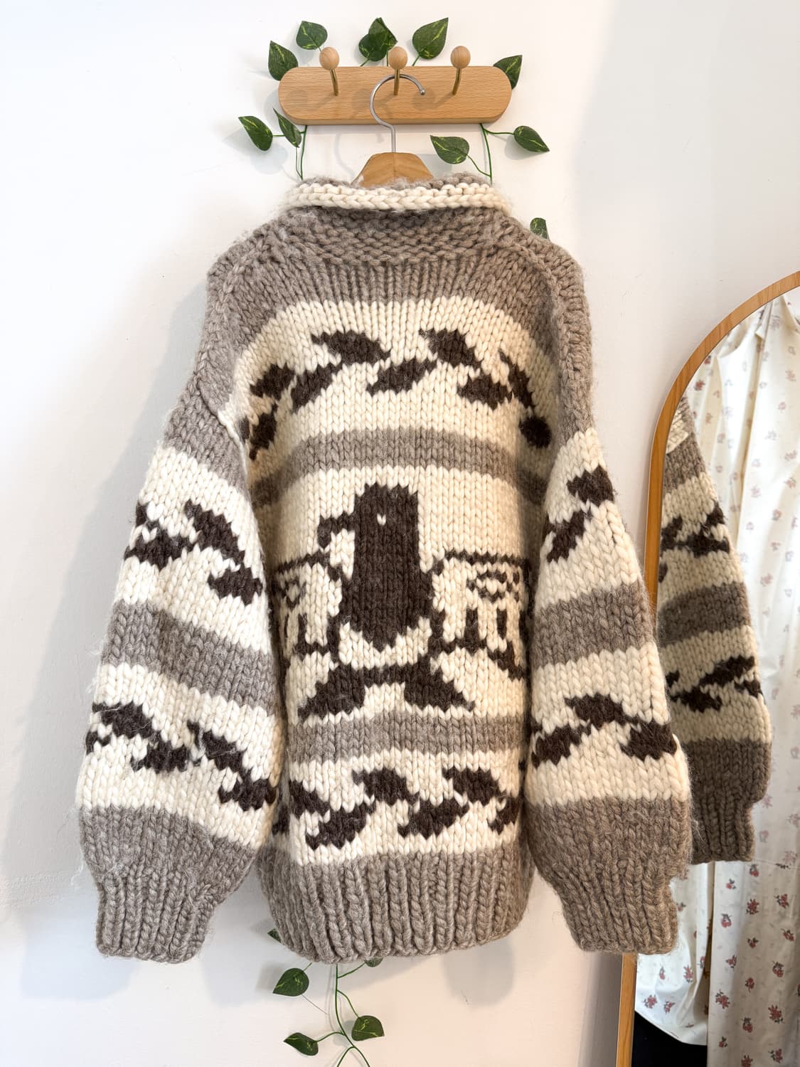 우드 단추 독수리 코위찬 가디건 상품이미지4