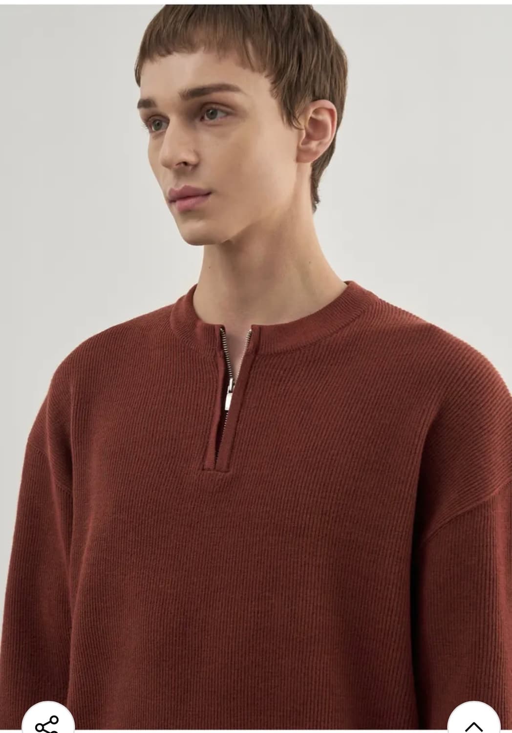 (새상품)(M) 드로우핏 PBT 울 라운드 하프 집업 풀오버 니트 판매 상품이미지6