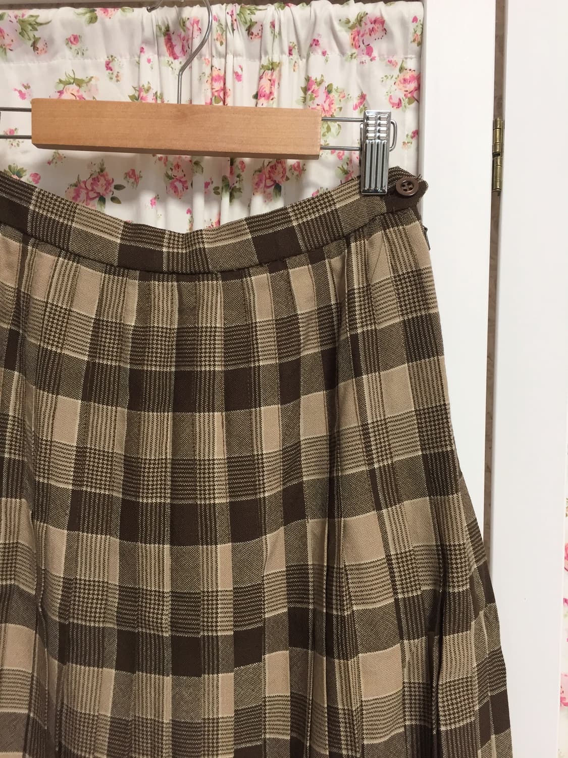 빈티지 모리걸 초코 체크스커트 상품이미지2