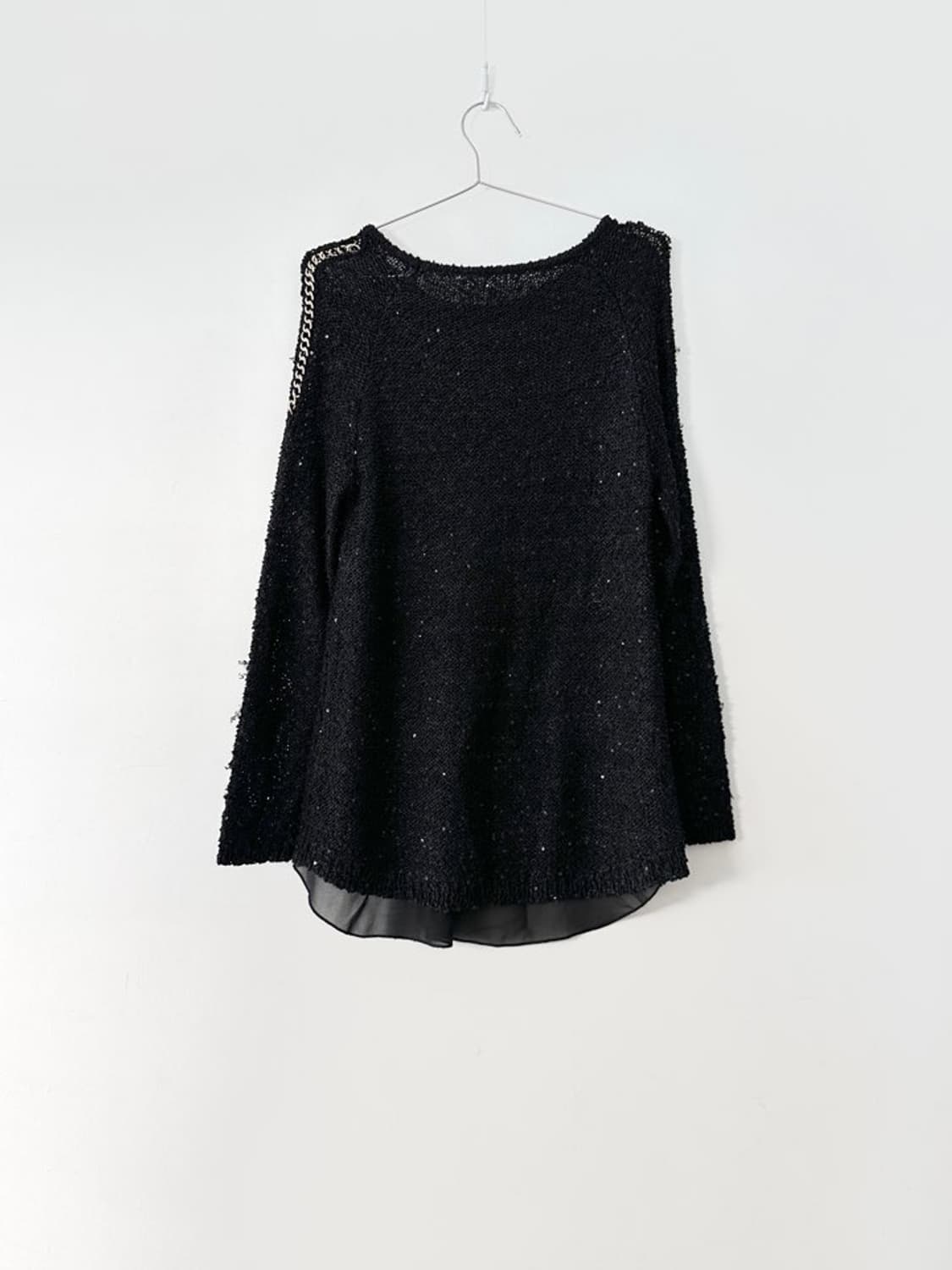 Gold chain detail knit / black 상품이미지4