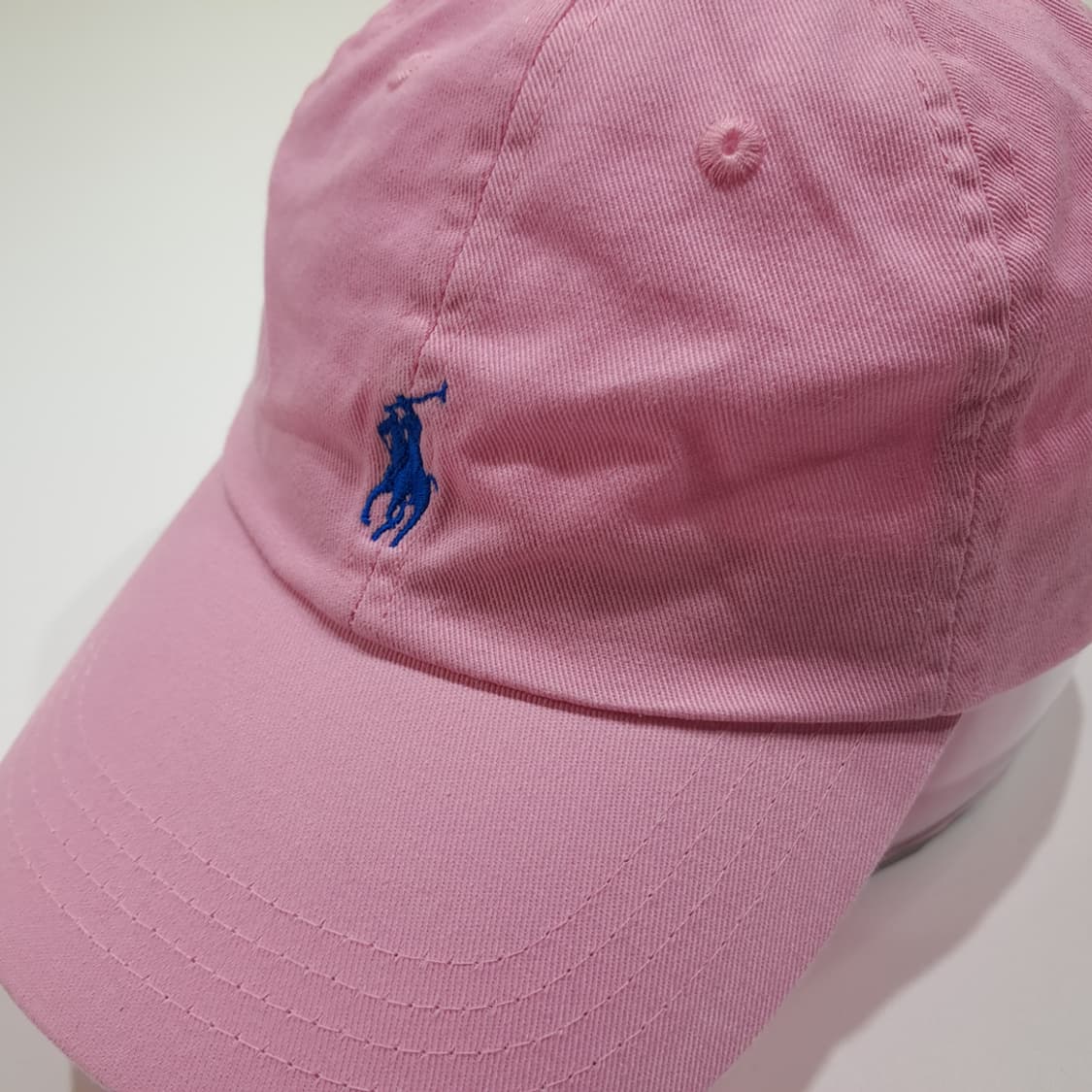 CL523 폴로 로얄 블루 포니자수 핑크 볼캡 모자 상품이미지1