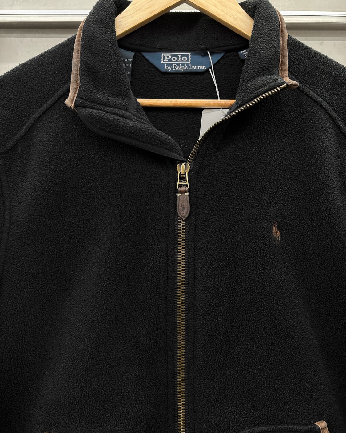 폴로 랄프로렌 00s 폴라텍 플리스 헤링턴 자켓 블랙 상품이미지3