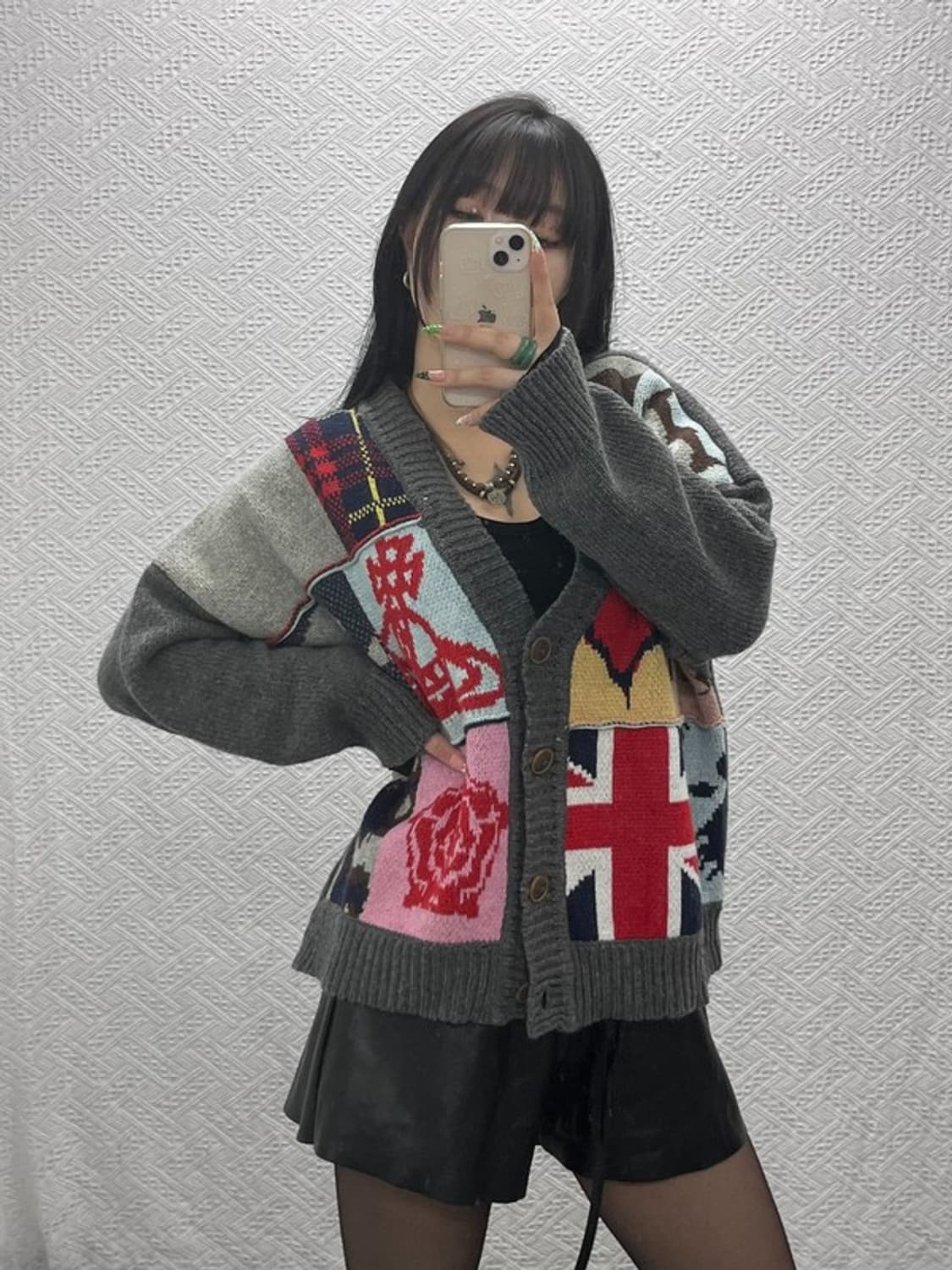 비비안웨스트우드 레드라벨 스트릿펑크 패치워크 울가디건 00 C09009 상품이미지2