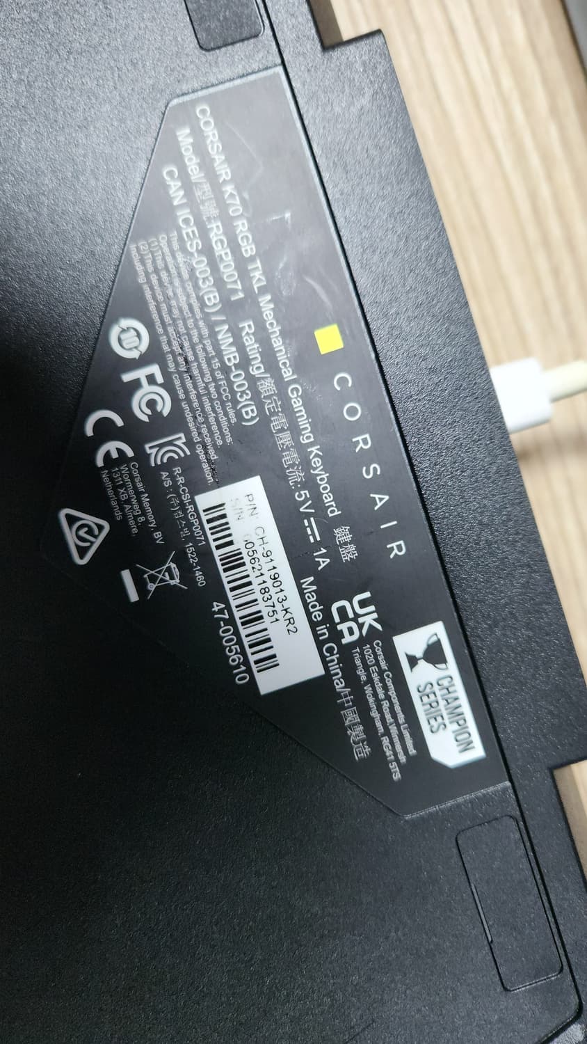 # 커세어 K70 RGB TKL 기계식 게이밍 유선 텐키리스 키보드 상품이미지8