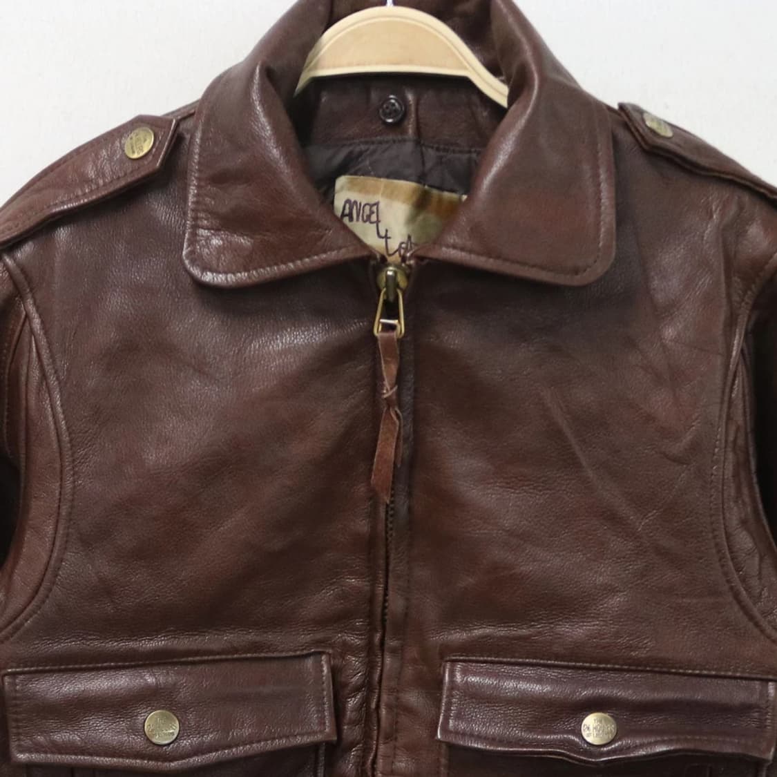 90'S RARE ANGEL LEATHER A-2 소가죽점퍼 62195 상품이미지4