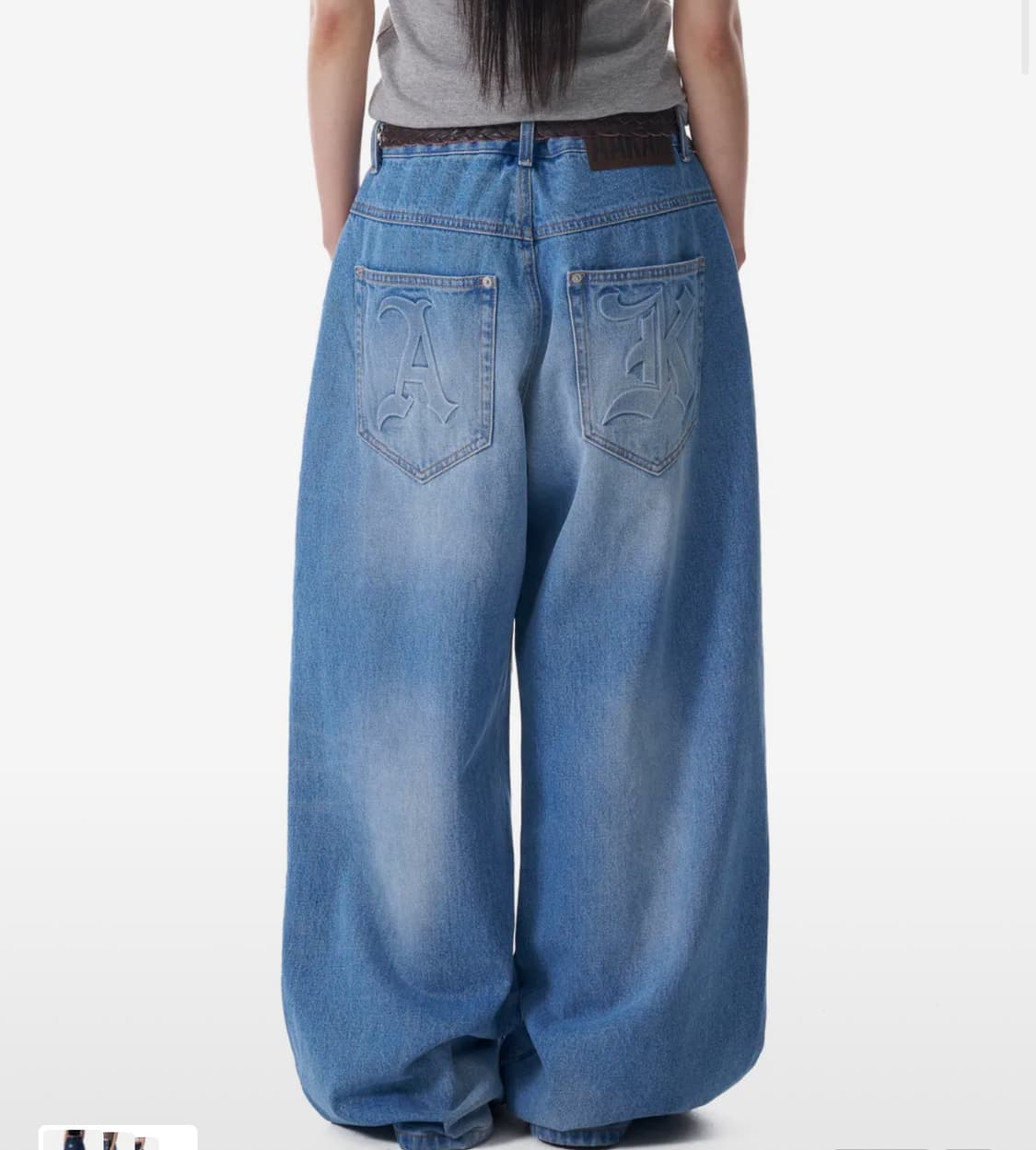 아캄 Embossing Logo Denim Pants (Blue) 상품이미지1