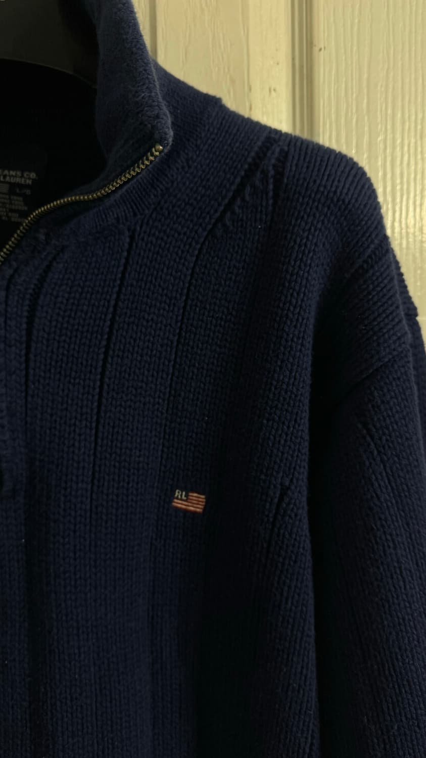 폴로 진스 랄프 로렌 반집업 케이블 니트 스웨터 네이비 상품이미지4
