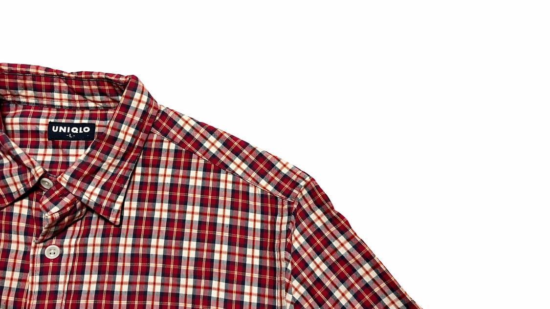 JPN 일본빈티지 Y2K 모리걸 올드 유니클로 UNIQLO 체크 셔츠 L 상품이미지5