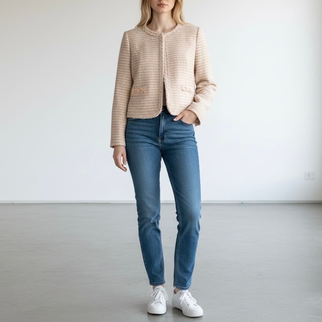 [S] Jpn 우먼즈 라운드 블레이저 자켓 상품이미지2