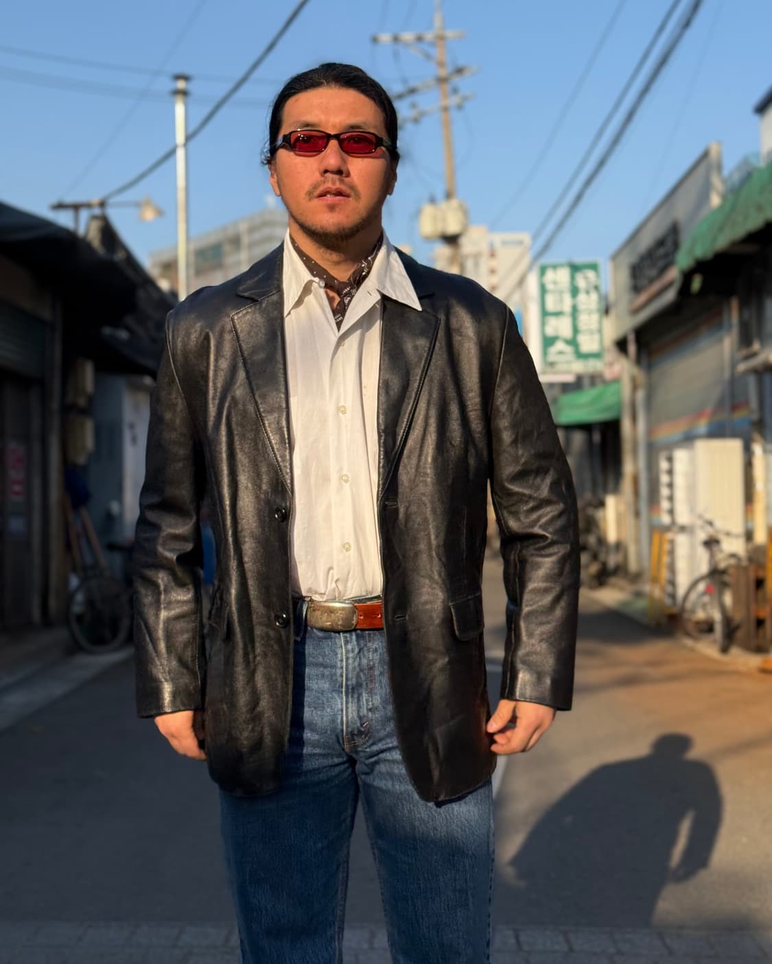 90-00‘s 에크라제 양가죽 블레이저 자켓 105 상품이미지8