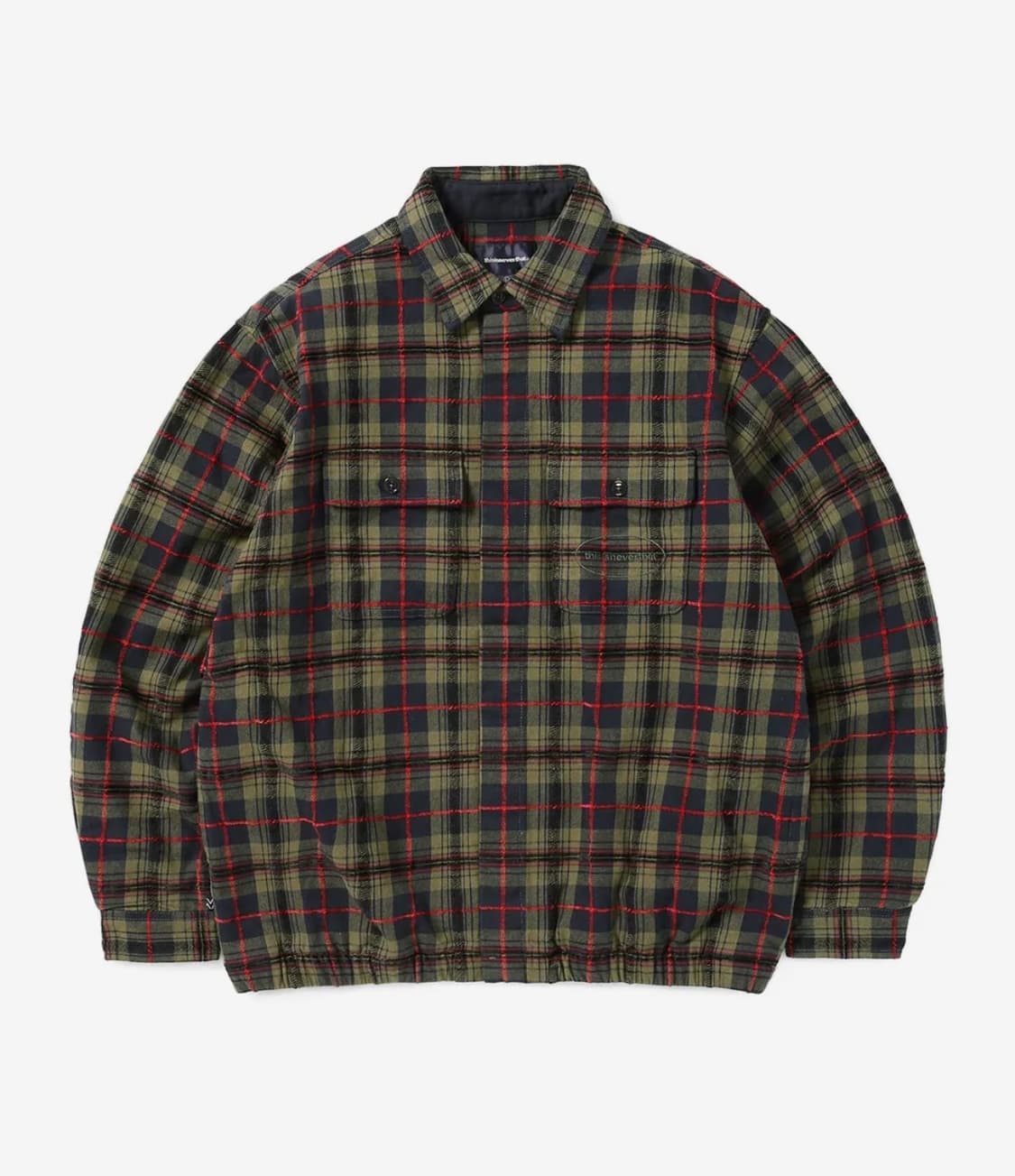 E/T-Logo Plaid Shirt Jacket Navy 상품이미지1