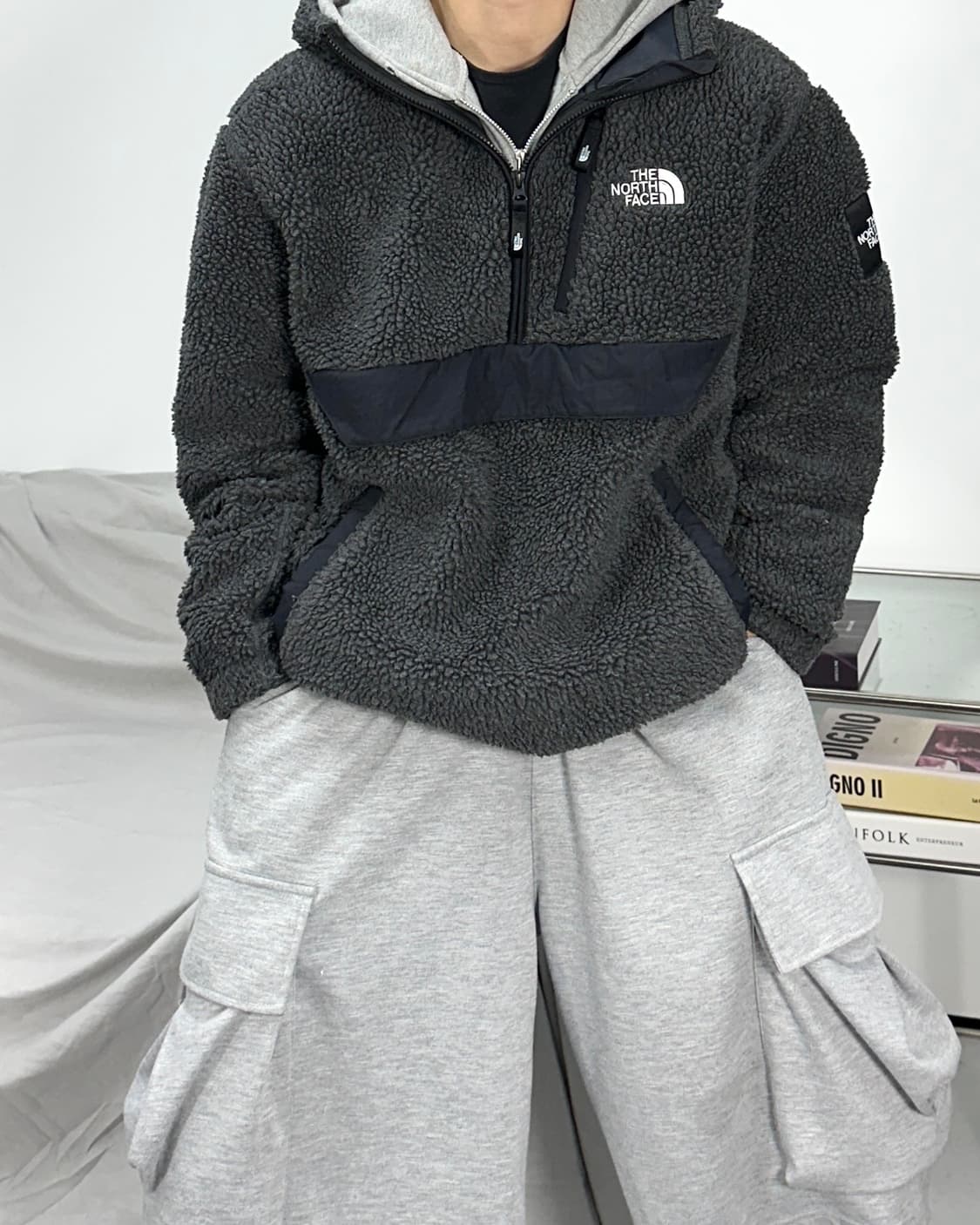 노스페이스 화이트라벨 딥그레이 후드 반집업 105 상품이미지1