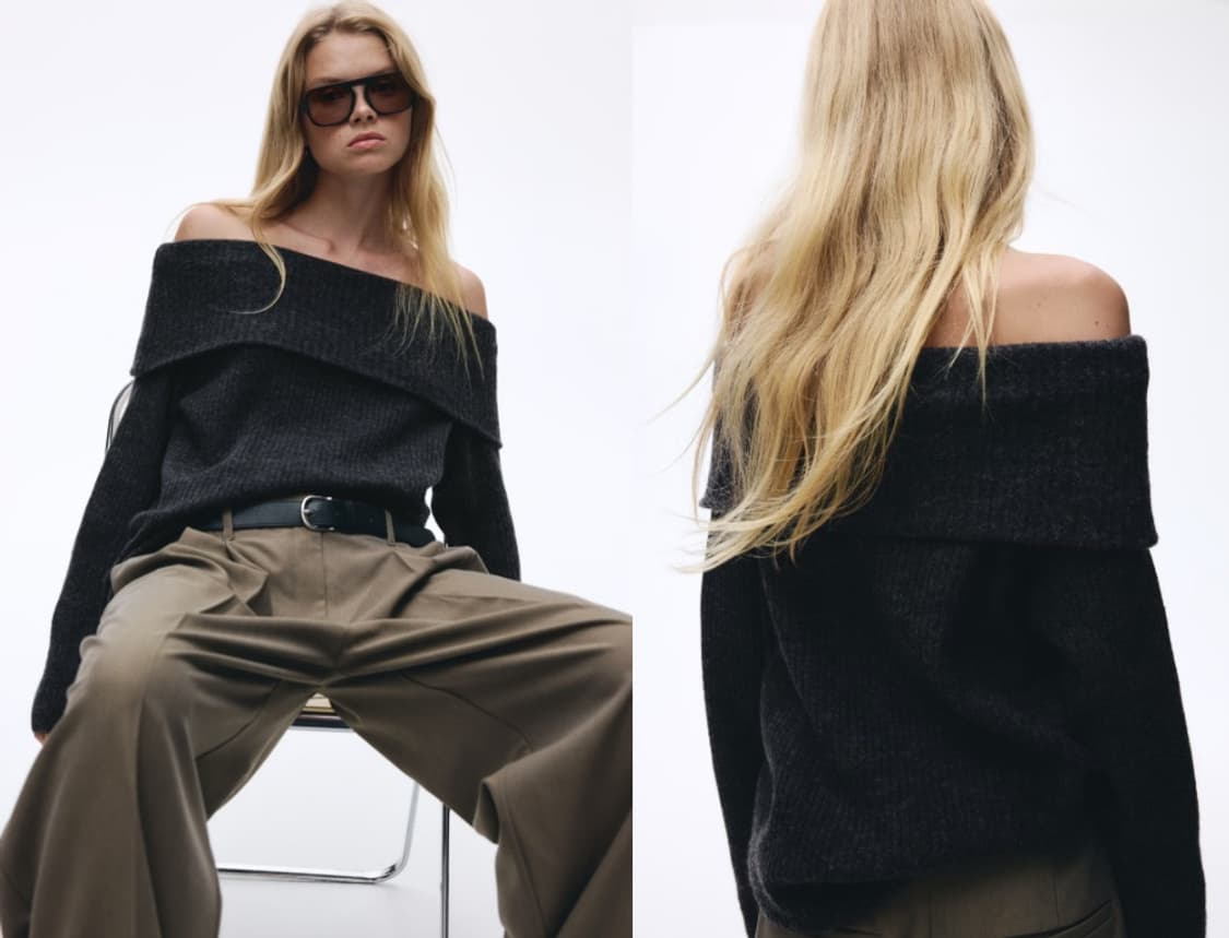 H&m off shoulder sweater 에이치엔엠 오프숄더 스웨터 상품이미지1