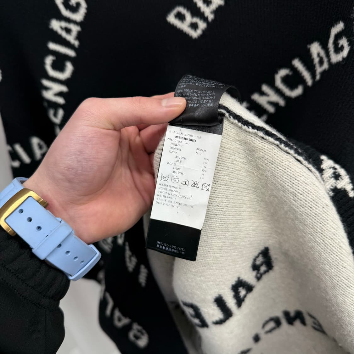 [백화점판/ S] 발렌시아가 멀티로고 니트 블랙 상품이미지6