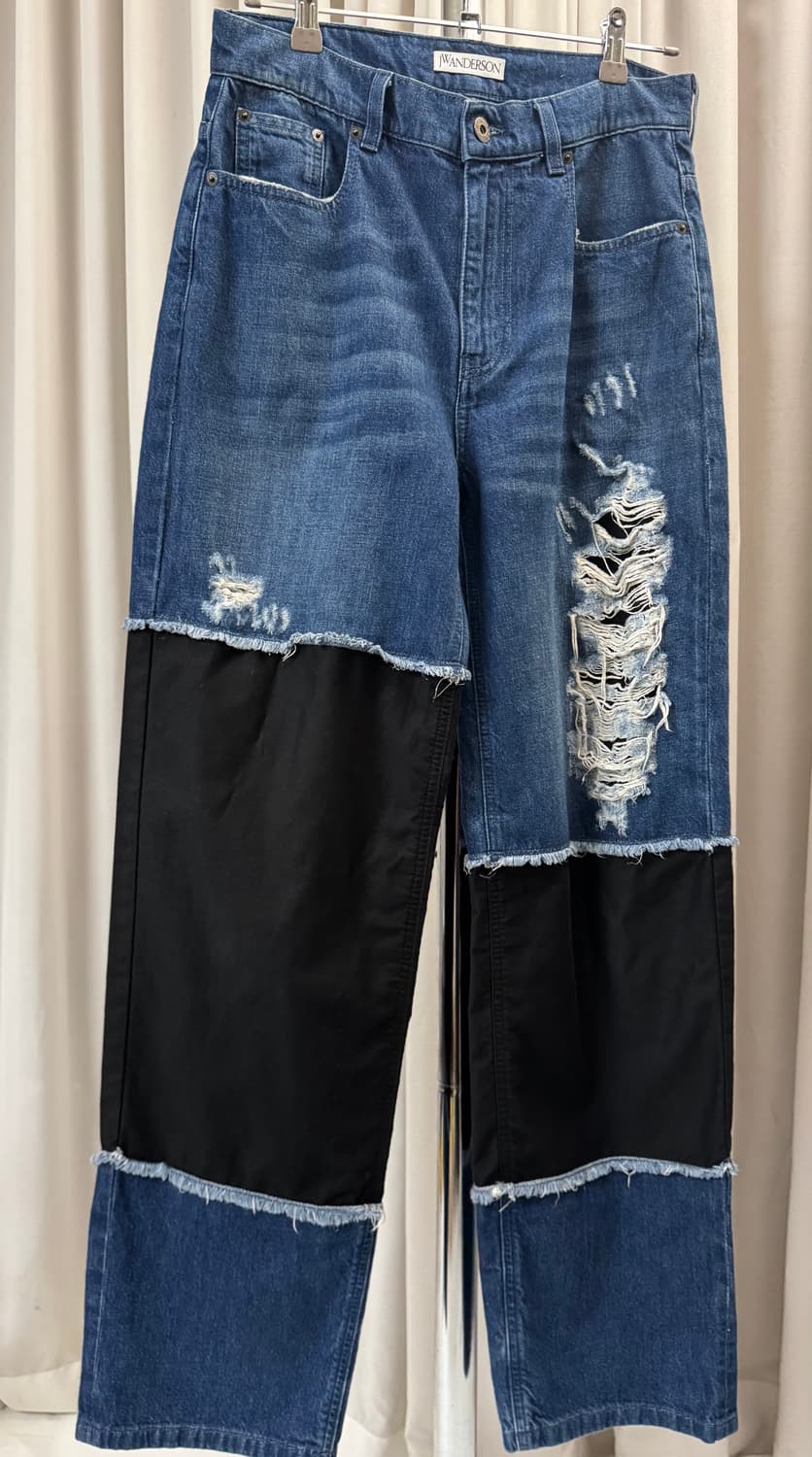 JW ANDERSON 패널 믹스 디스트레스 데님 팬츠 상품이미지2