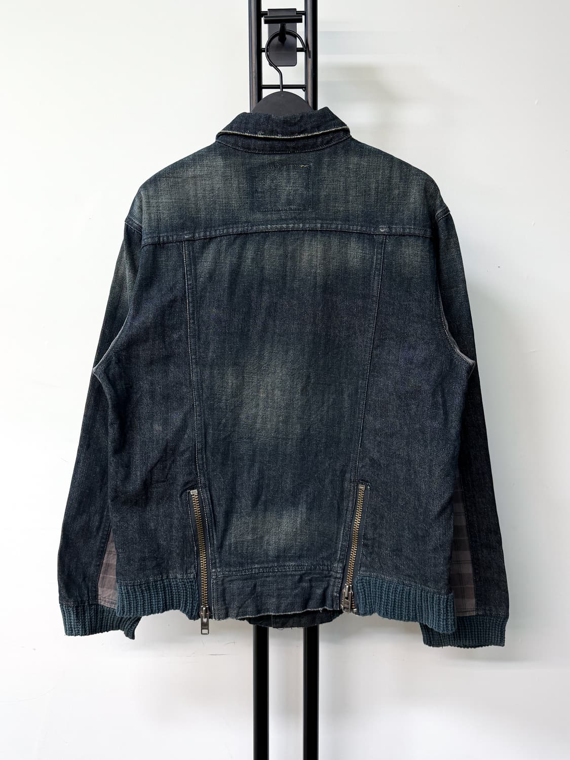 브루클린 오버올 데님 체크 도킹 자켓 상품이미지5