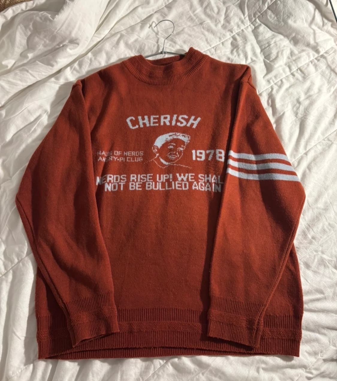 스컬프터 브릭 레드 오버핏 니트 상품이미지1