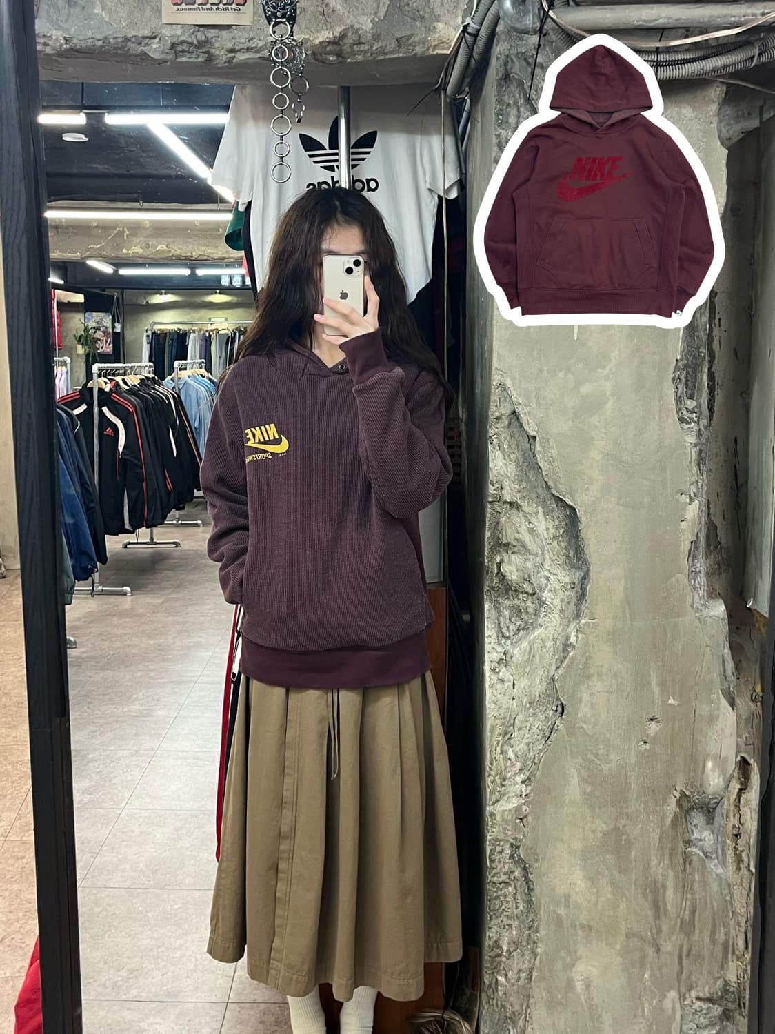 나이키 리버시블 후드티 버건디 95 #csz2435 상품이미지1