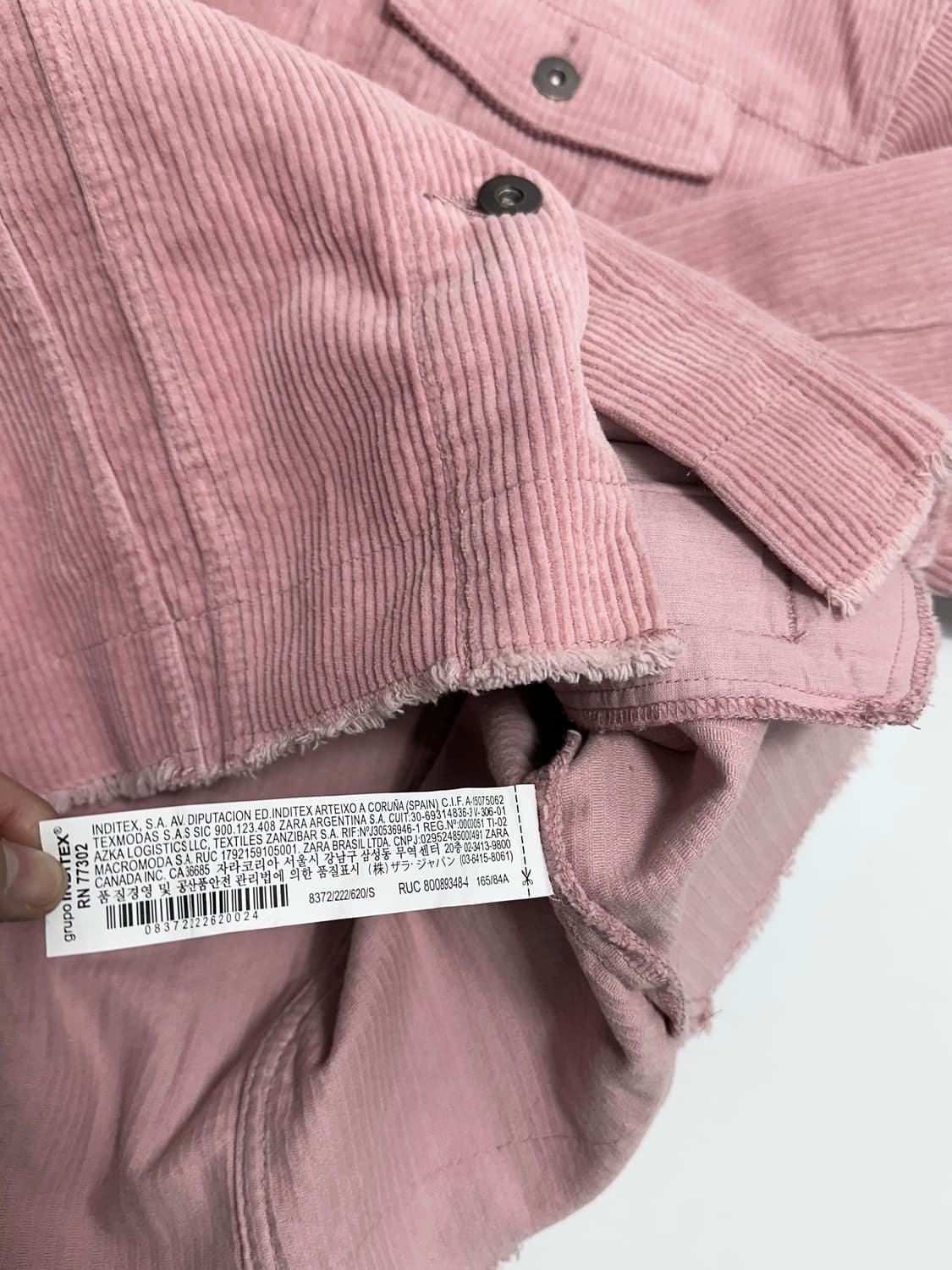 자라 ZARA 코듀로이 트러커 자켓 핑크 상품이미지8