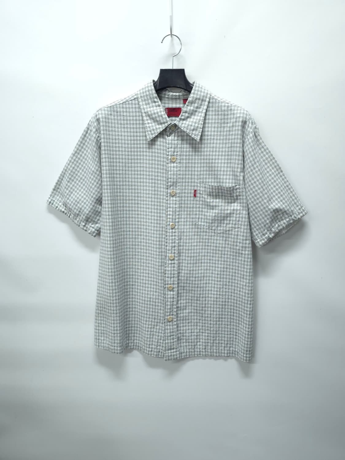 리바이스 레드탭 시어서커 체크 반팔 셔츠 XL(100) 상품이미지1