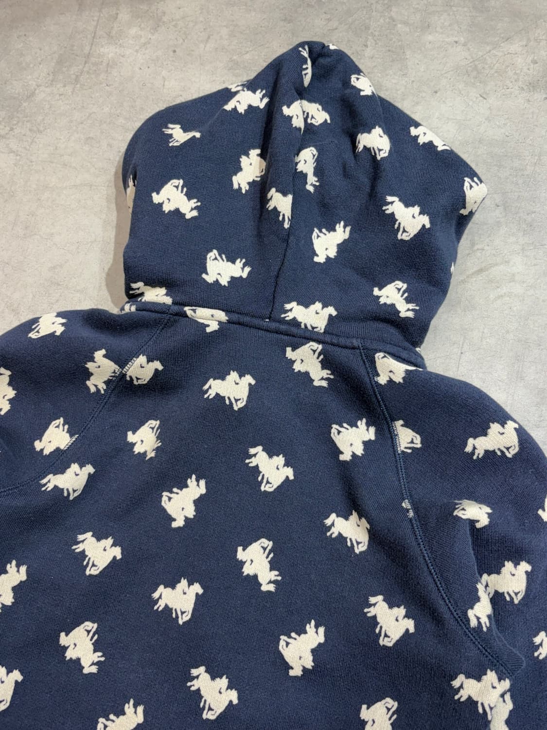 일본 빈티지 CABBAGES & ROSES 말 패턴 후드집업 상품이미지7