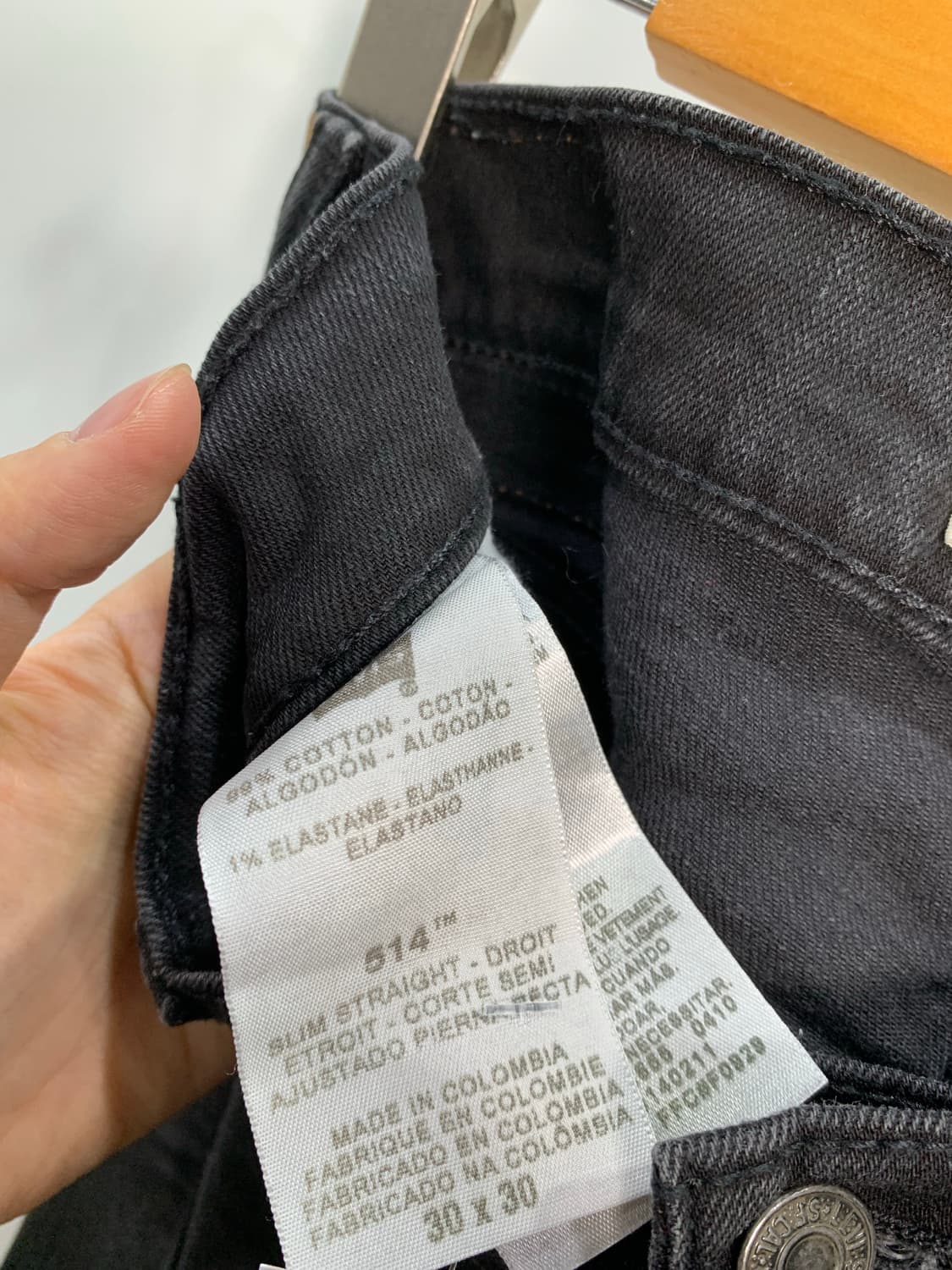 리바이스 514 블랙 데님 팬츠 상품이미지4