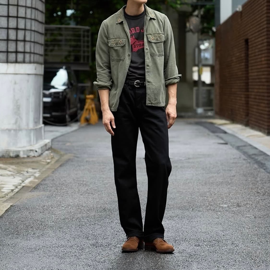 레미릴리프 밀리터리 플라워 셔츠 상품이미지2