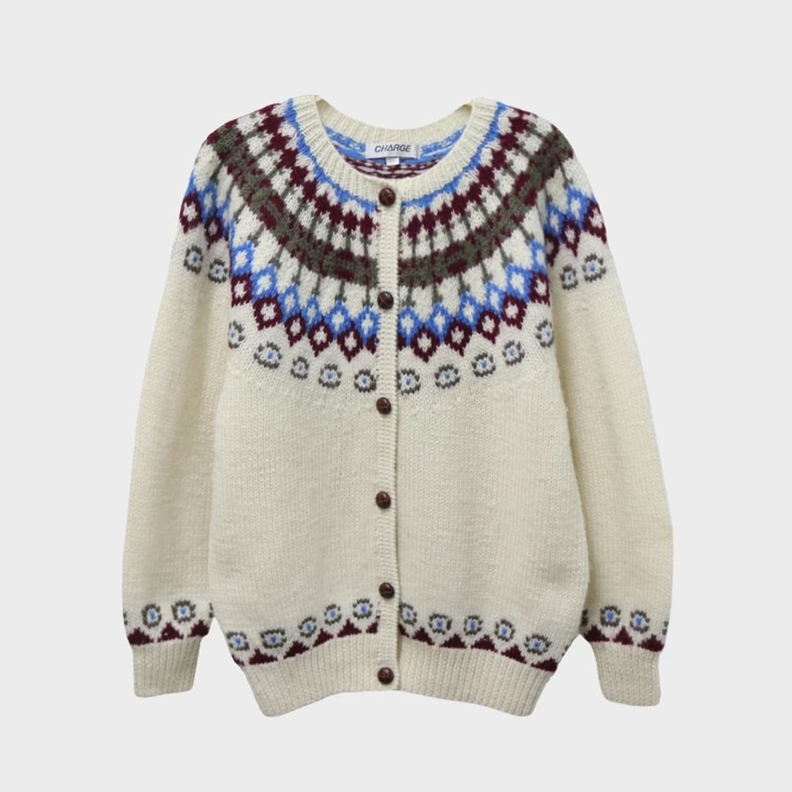 CHANGE 울 눈꽃 패턴 가디건 62043 상품이미지1