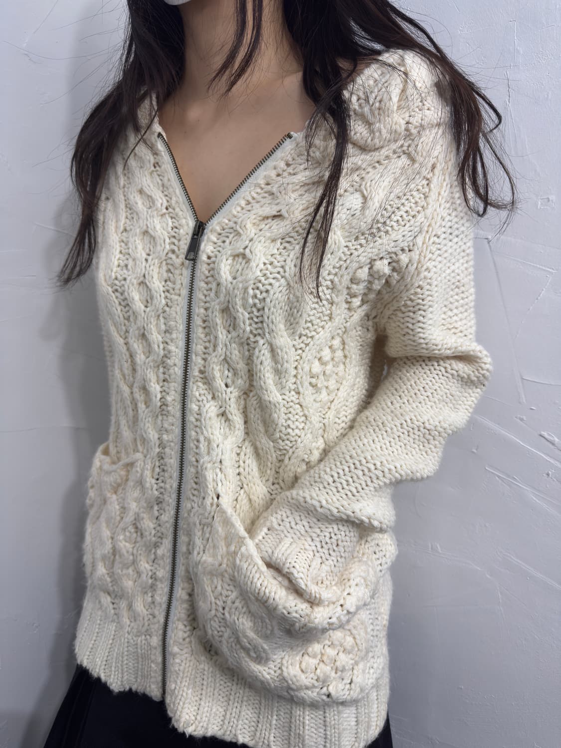 knit hood zipup 상품이미지1